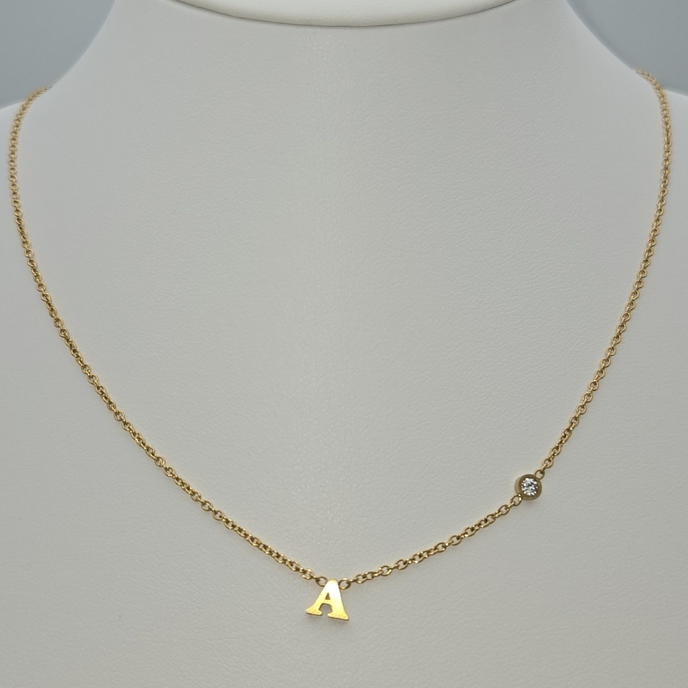✨2/$10✨ Letter A Initial and Diamond Necklace 19'' Stainless Steel